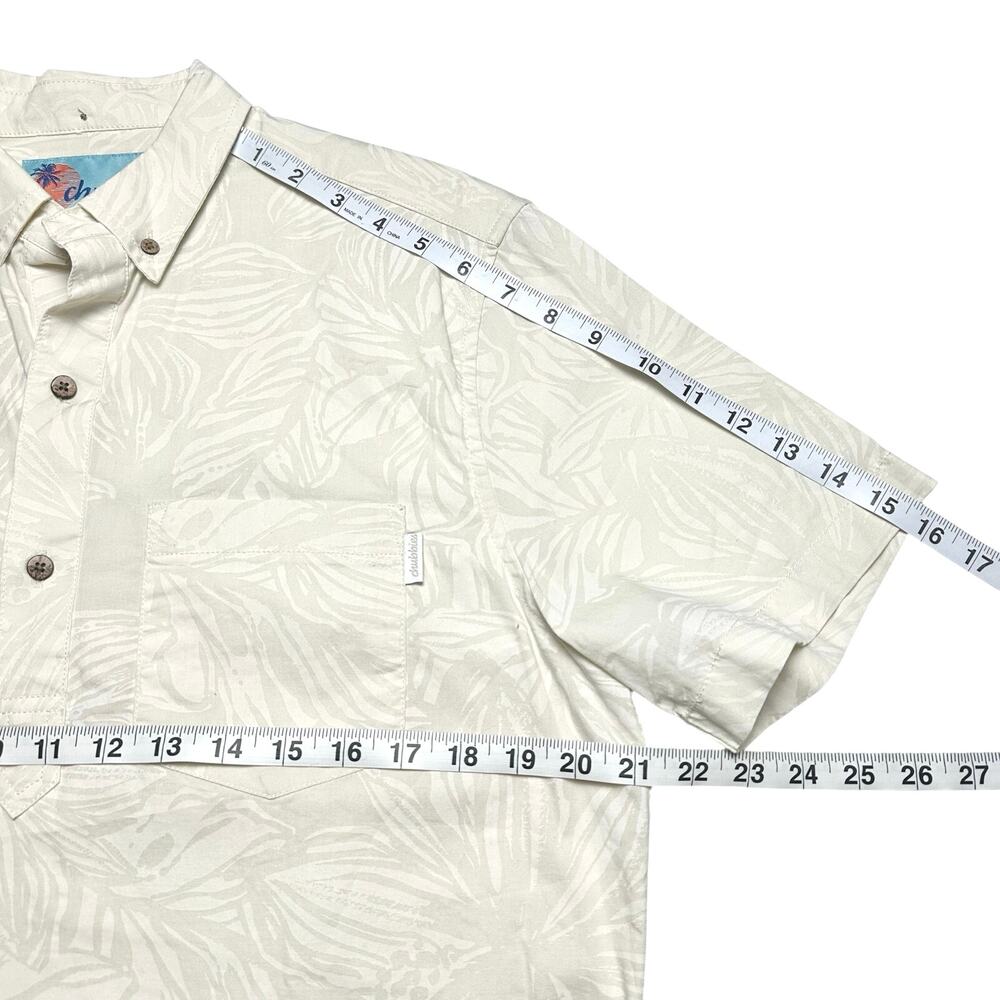 Chubbies | Men | Cream Tropical Palm Print Beach Popover Shirt | Medium - Picture 5 of 11